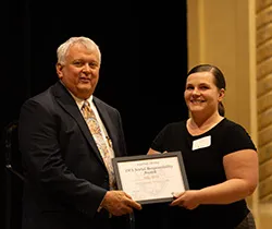 Polly Harrell Accepting Award